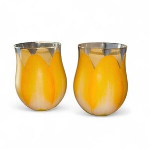 Yellow Tulip Design Glasses